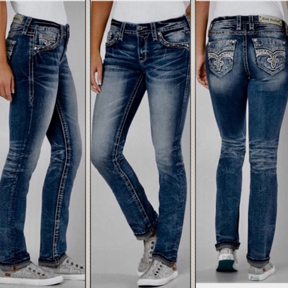 ❤️NeW❤️ ROCK REVIVAL IRELA EASY STRAIGHT JEANS Size 30